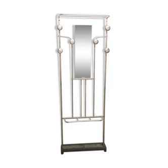 Locker room wearing vintage coat 6 hooks with mirror in zinc