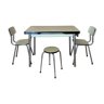 Ensemble en formica, table chaises et tabouret