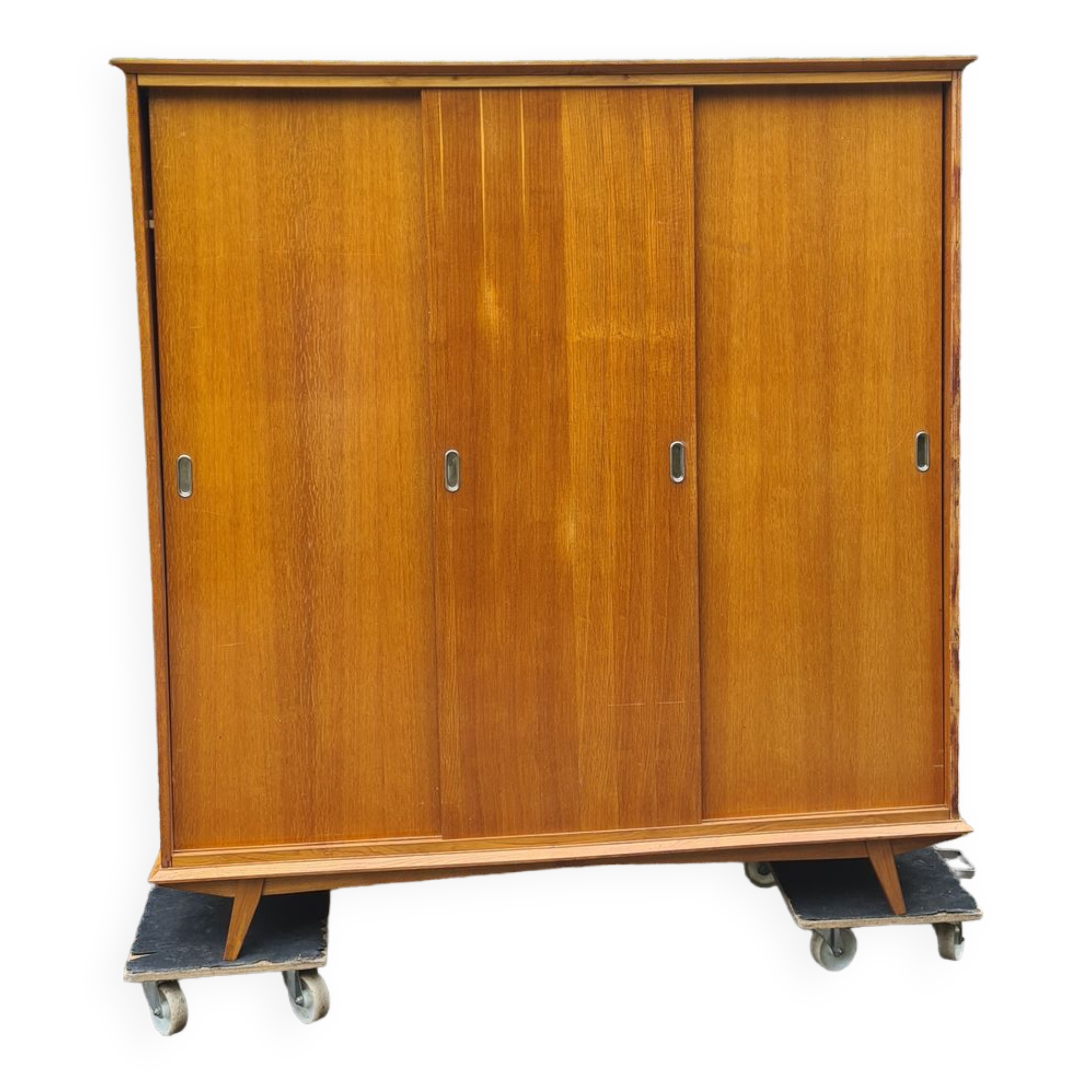 Wooden wardrobe / wardrobe feet compass / 60s