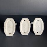 Set of 3 porcelain hooks