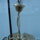 Golden chandelier 6 bevelled smoky glass lights