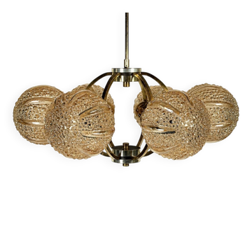 1960s 1970s 6-Light Sputnik Chandelier by Kaiser Leuchten Germany