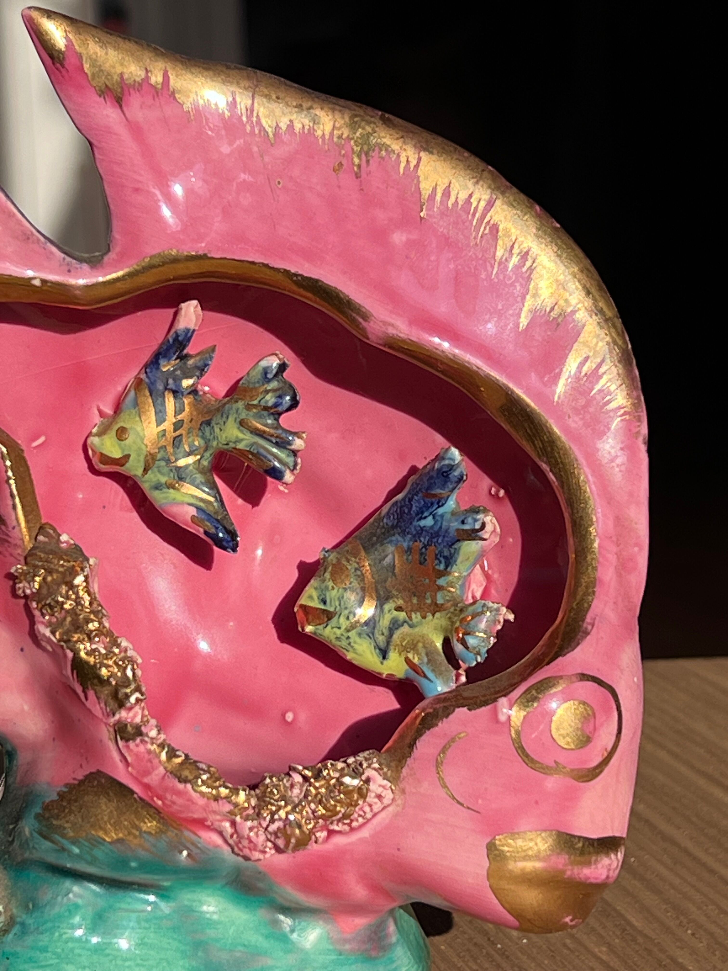 Ceramic fish lamp slip 1950s-60s