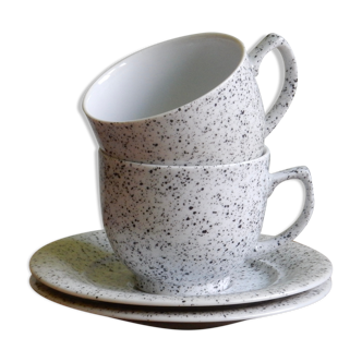 Bavaria, 2 coffee cups, 80s sandstone cups, West Germany