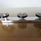 Fontana Arte chrome metal and smoked glass coat rack 70