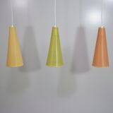 3 hanging lamps Rhodoid Rotaflex, 1950