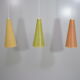 Lot de 3 suspensions Rhodoid Rotaflex, 1950