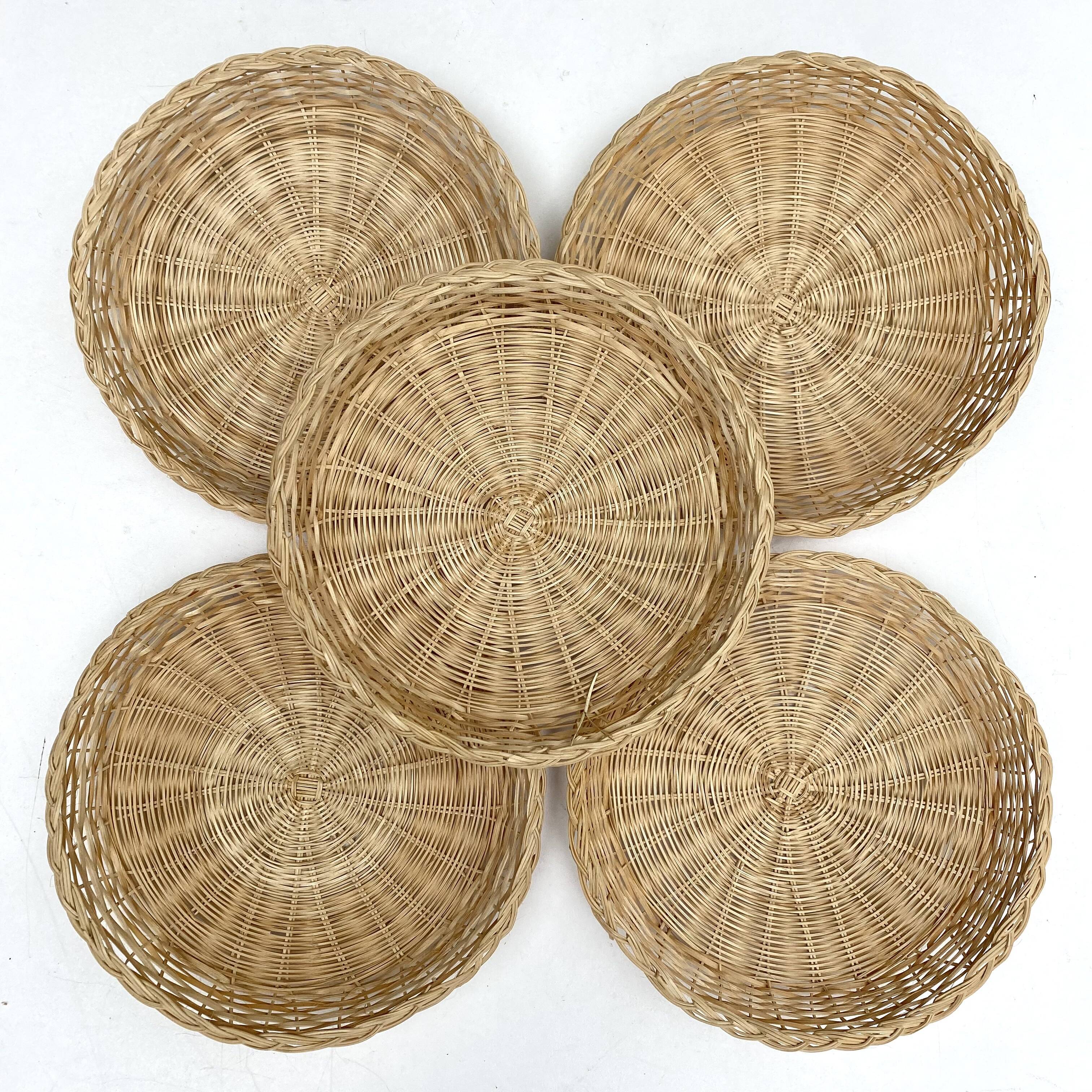 Braided round panières