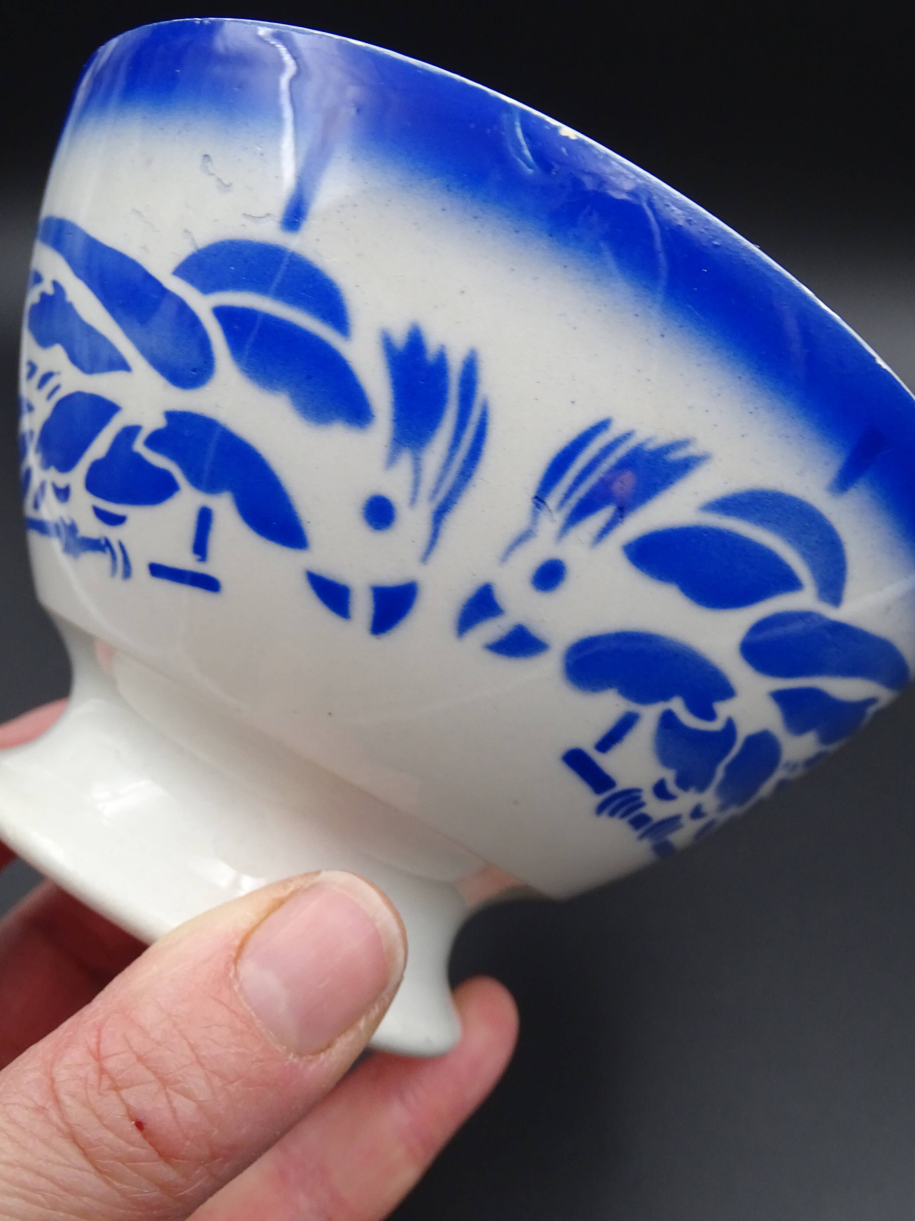 Bowl with earthenware parrots from Badonviller - circa 1940