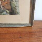 Watercolor framed half-timbered houses