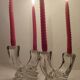 Par de candelabros de cristal. España, 1950s.