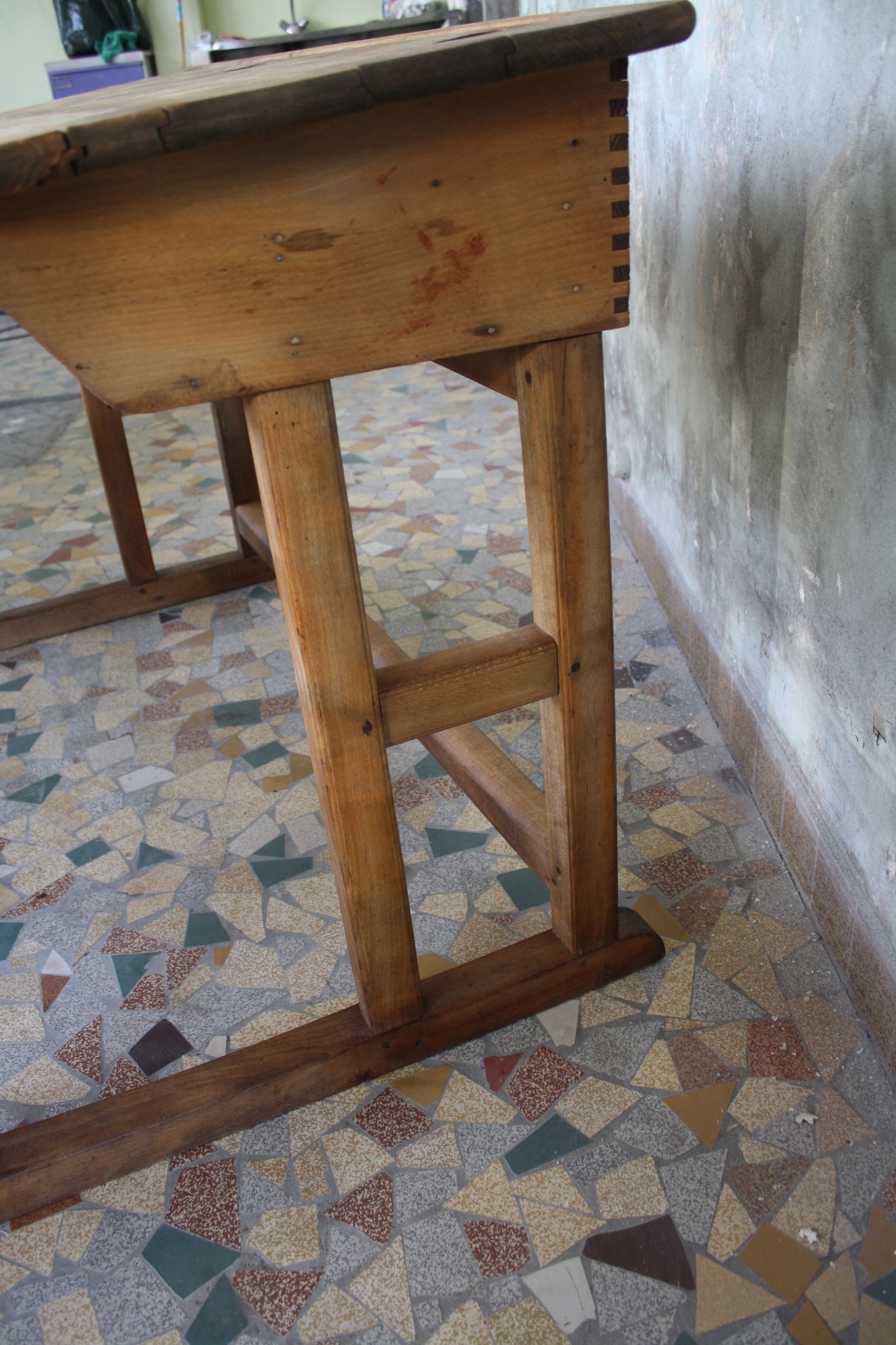 School desk wood 2 places