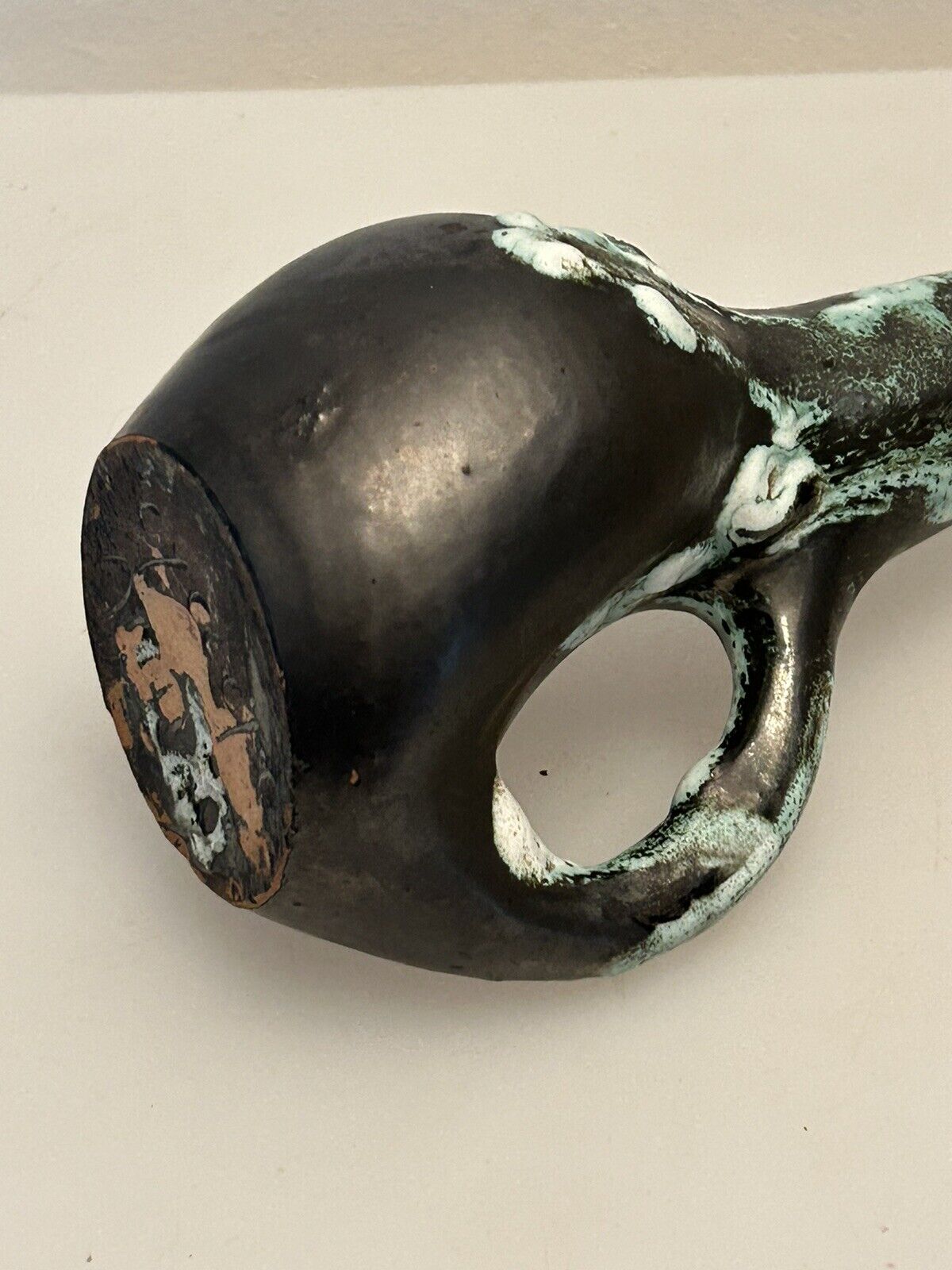 Old vase soliflore céramique " cyclops Annecy " Savoie, vintage 70'