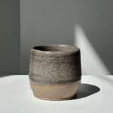 Large gray Indonesian ceramic mug