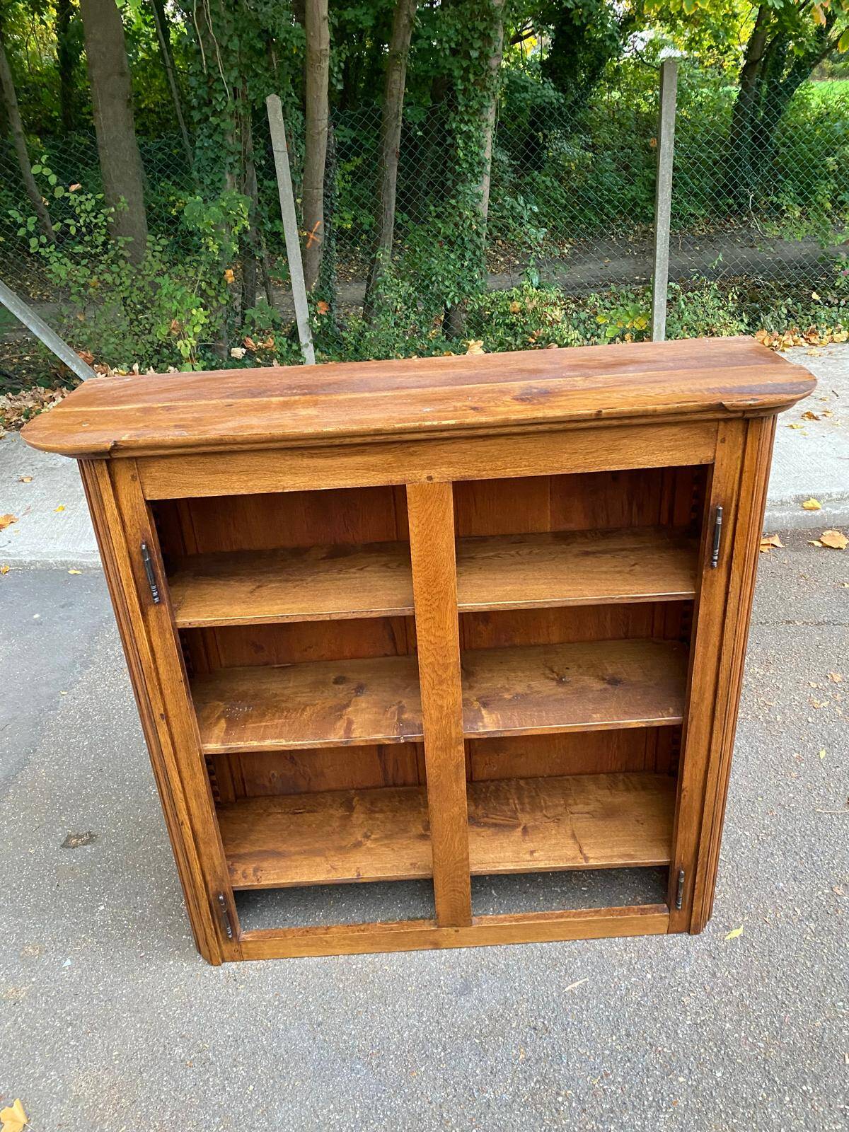 Vintage solid oak bookcase from the 18th century