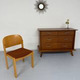 Ancienne commode vintage design français des années 50 pieds compas