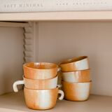 Set of 6 stoneware coffee cups