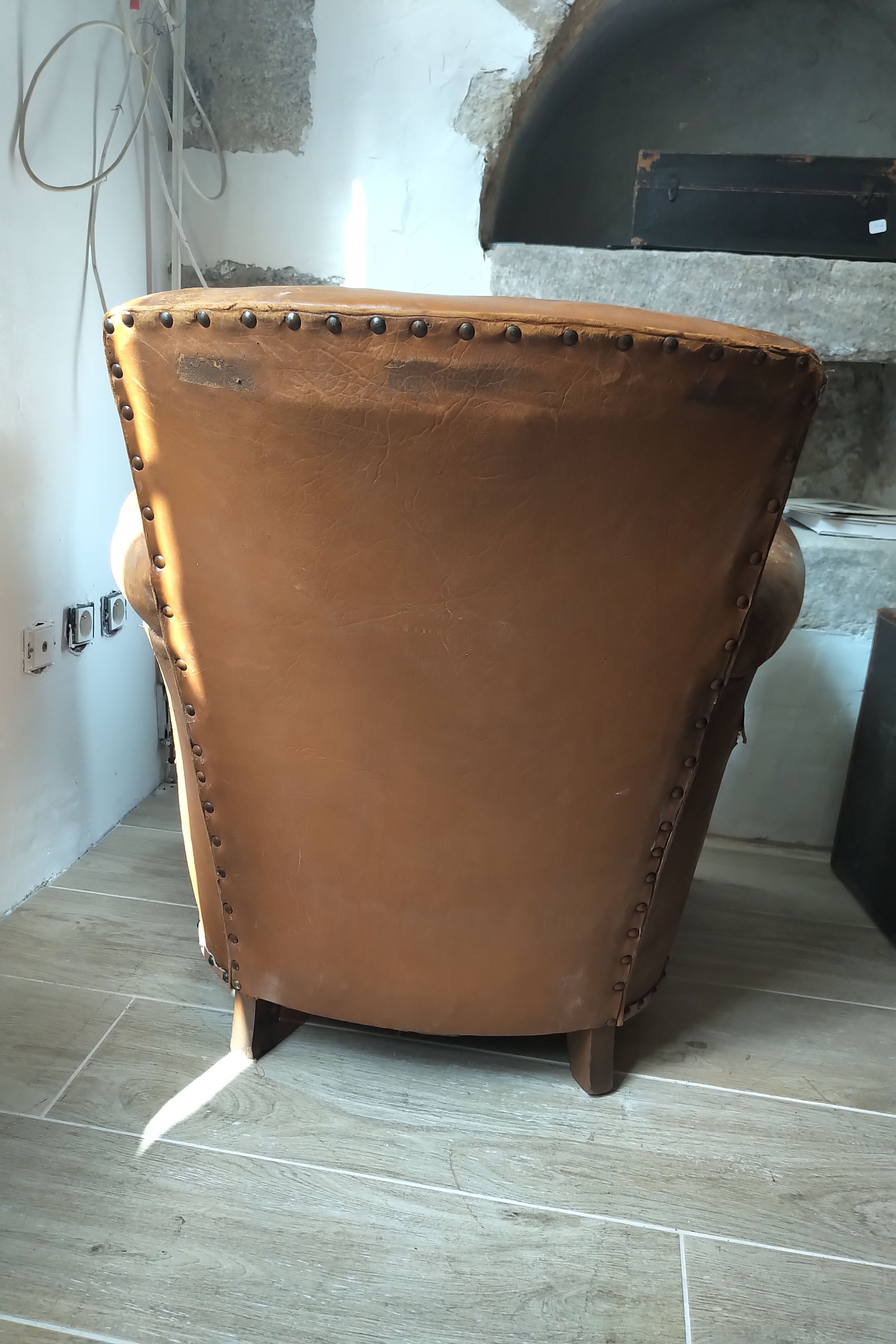 Fauteuil club en cuir