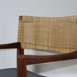 Fauteuil scandinave en teck et rotin, 1960