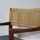 Vintage Scandinavian armchair in teak and rattan, 1960