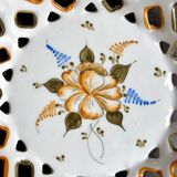 Openwork Moustiers bowl in hand-painted earthenware