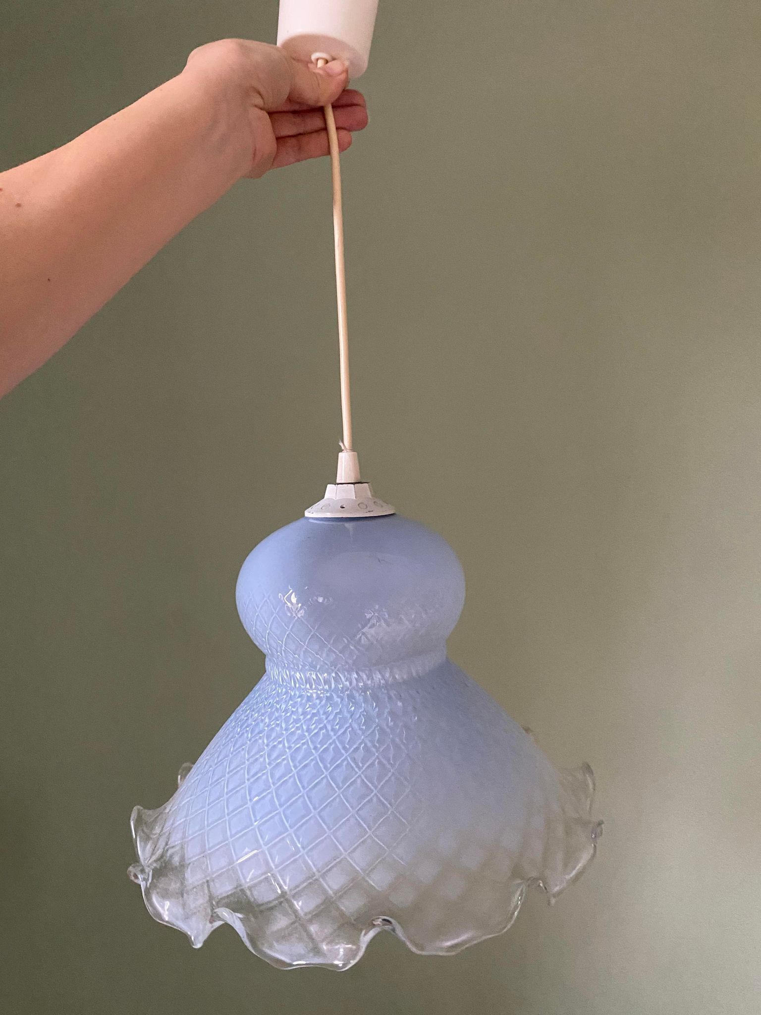 Blue glass suspension