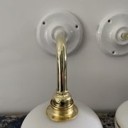 Pair of vintage white opaline sconces