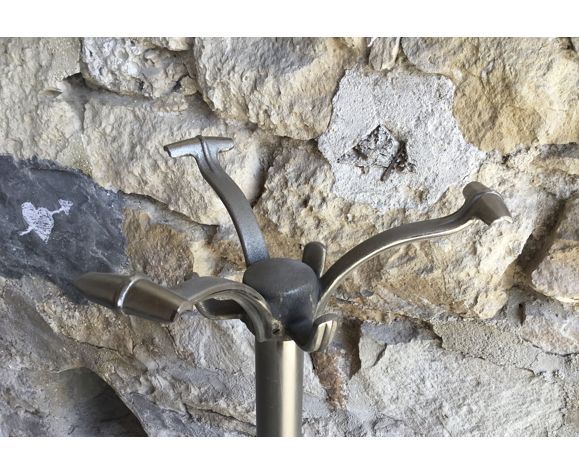 Stainless steel coat rack and cast aluminum twentieth century