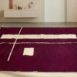 Handwoven pure wool Berber rug, size 200 x 300 cm