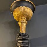 Pair of 19th Century Torchieres / Wall Lights in Gilded Wood and Bronze