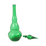 Huge Green Glass Carafe Genie Bottle Empoli Italy 63cm