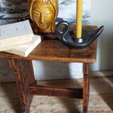Stool of auxiliary Art-popular in old solid wood