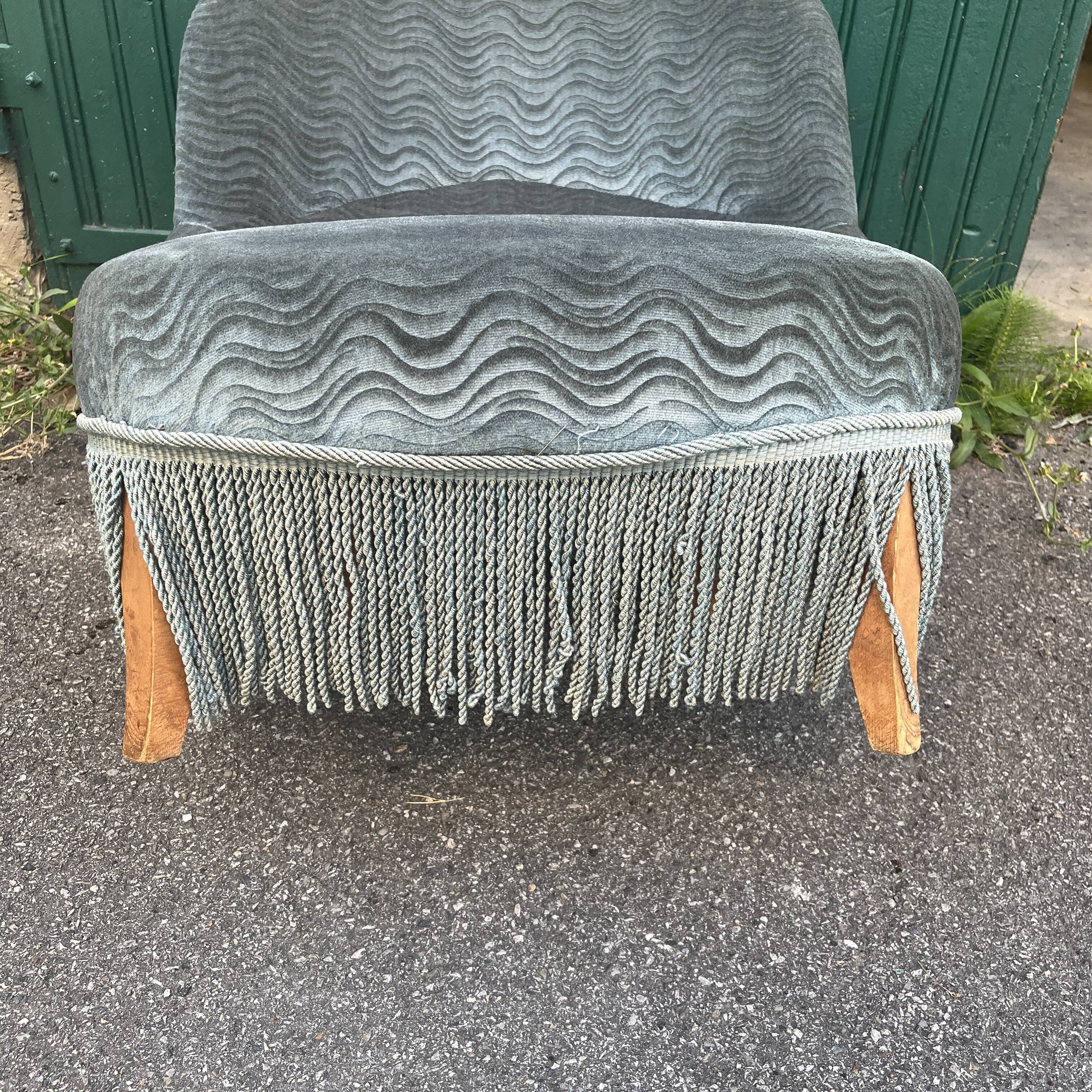Chauffeuse vintage en velours