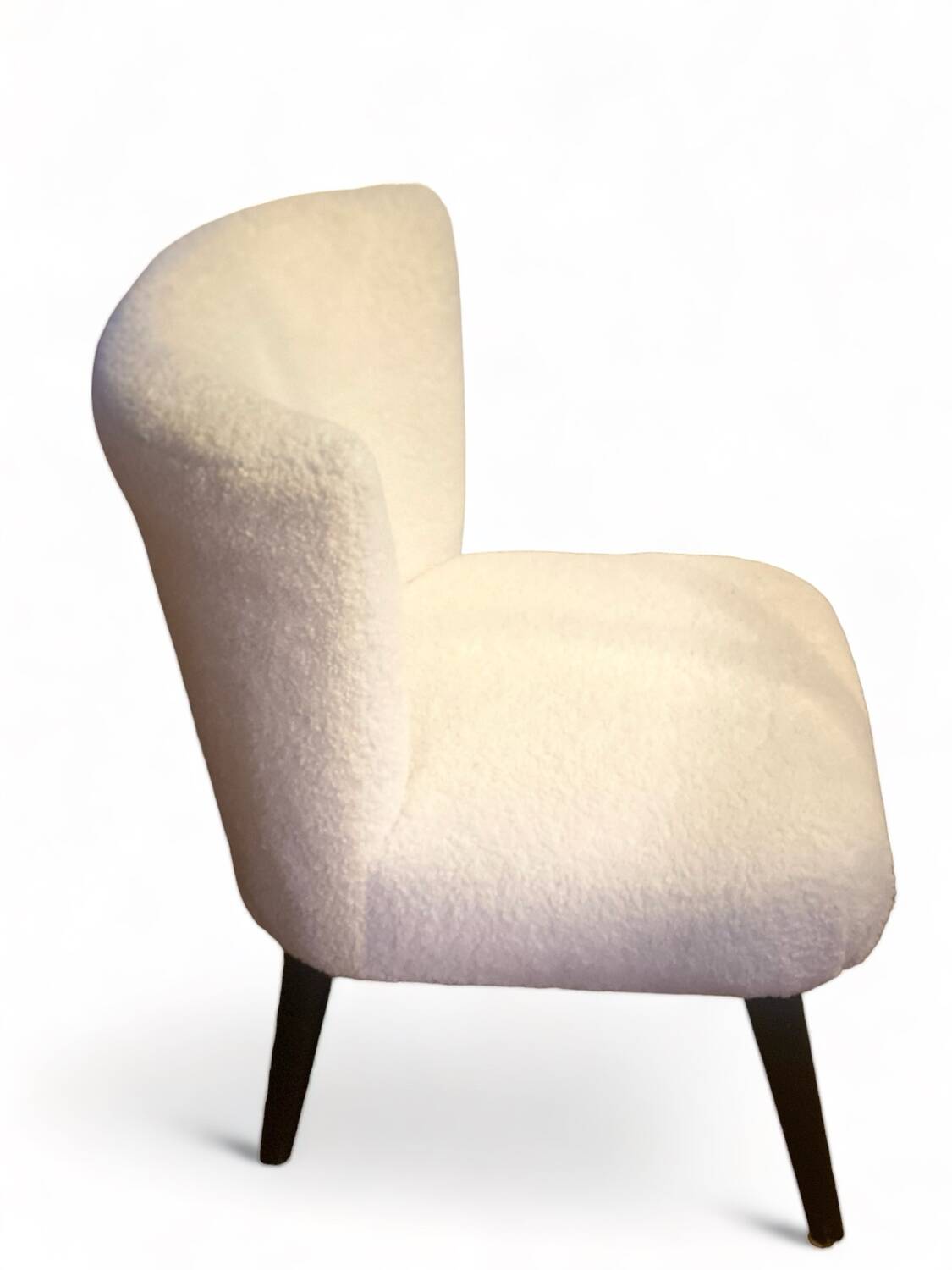 Fauteuil cocktail en tissu bouclette