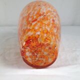 Orange multicolored glass vase, 70s