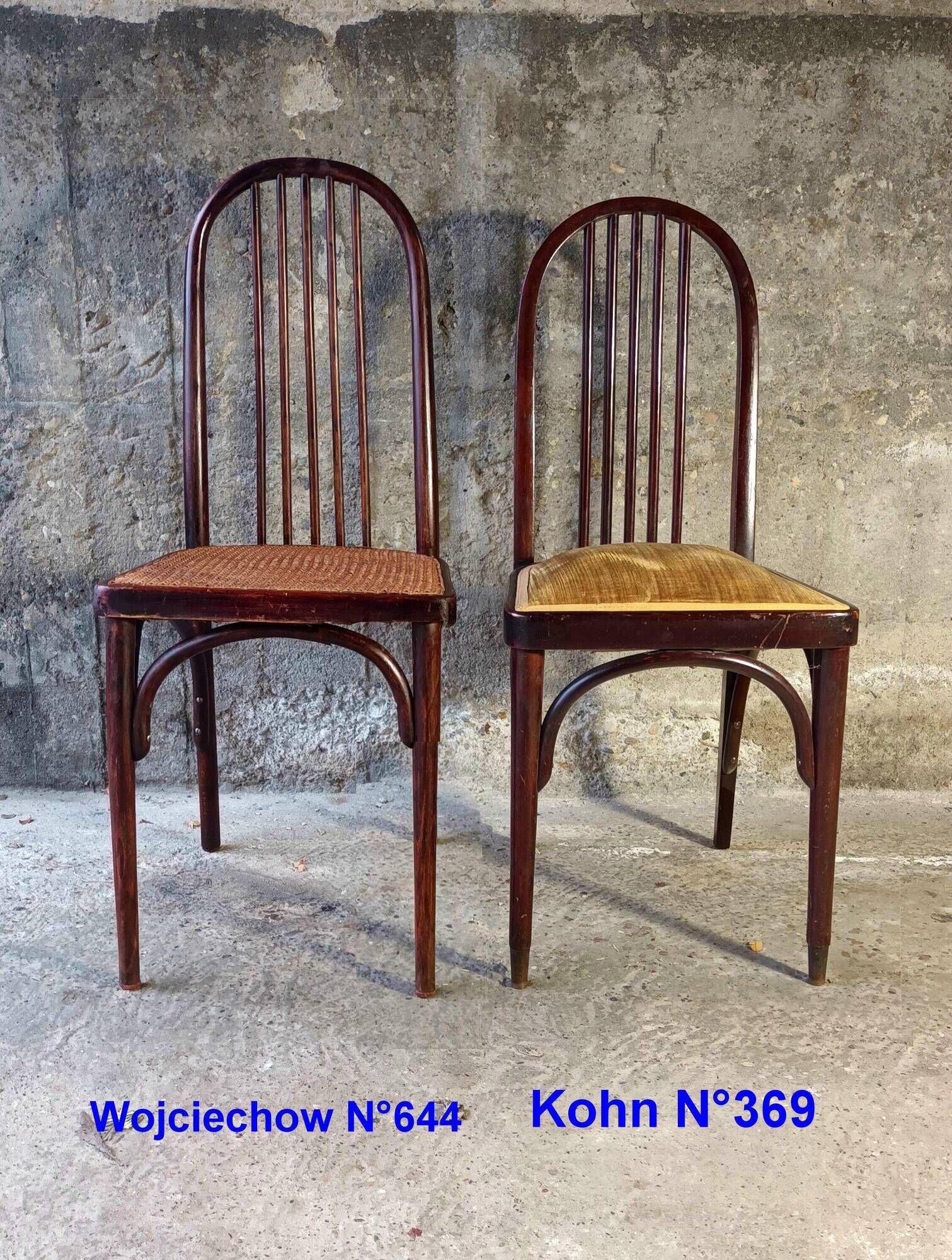 Bistro chair with curved wood by Wojciechow No. 644, not Thonet.