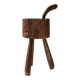 Tabouret en chêne fait main rustique, France, 19ème siècle