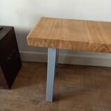Oak and steel bench