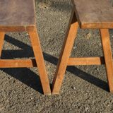 Pair of cherry farm benches