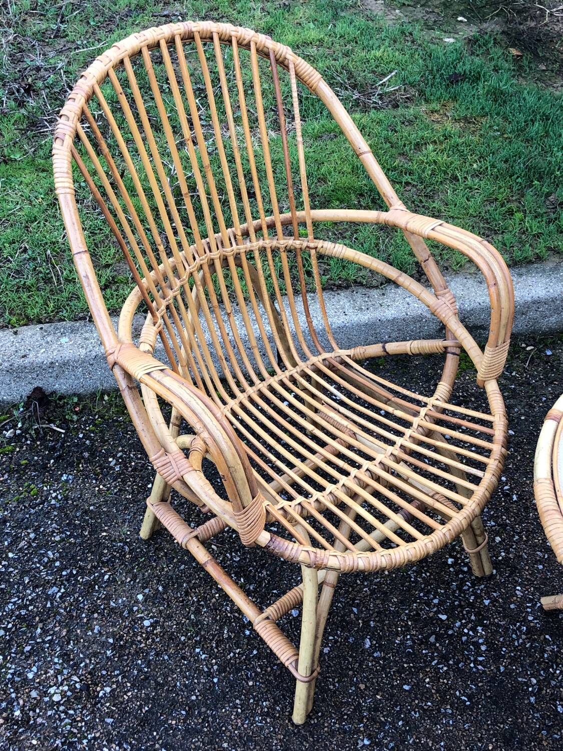 Vintage rattan bamboo wicker garden furniture set