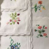 8 hand-embroidered napkins
