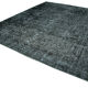 Hand-knotted oriental overdyed 298 cm x 365 cm black wool carpet