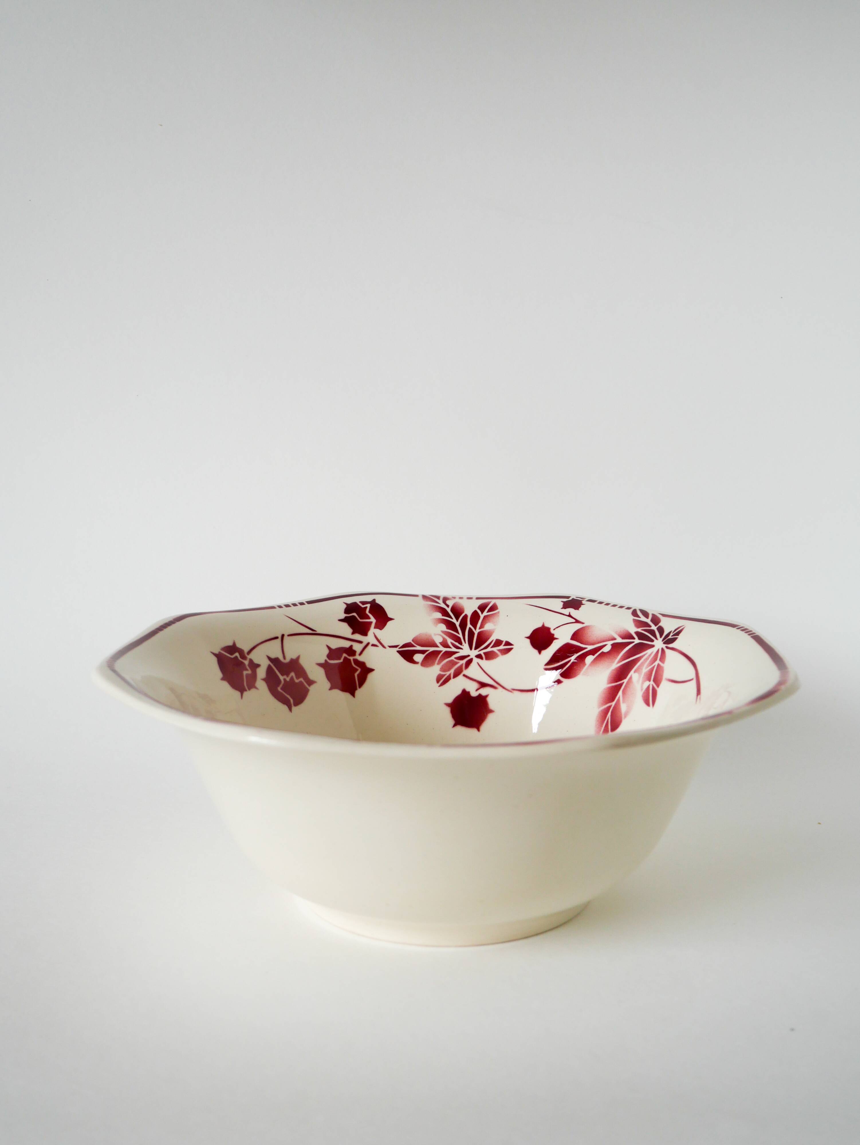 Large Badonviller salad bowl, Tamarista model, 1940