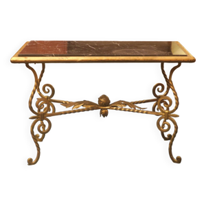 Table basse en fer forgé, - plateau