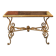 Table basse en fer forgé, plateau en marbre veiné, 1940-1950