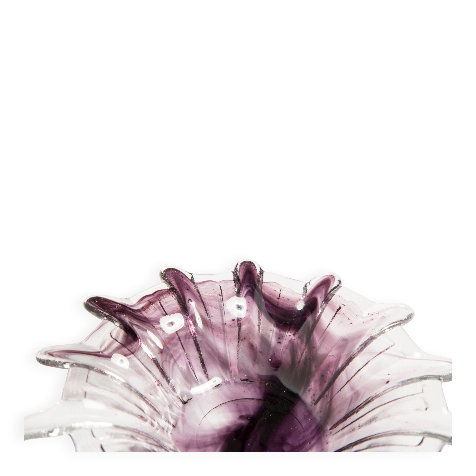 Pair of decorative plates/glasses in light purple vintage glass, Italy, 1960s