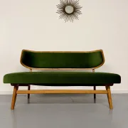 Sofa and armchair designed by Herta-Maria Witzemann, moulded wood, 1960s.