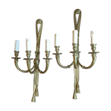Wall lamps 3 arms bronze knot