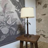 Polychrome metal palm tree lamp