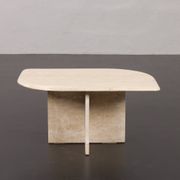 Italian small mid century travertine coffee table, 1970s